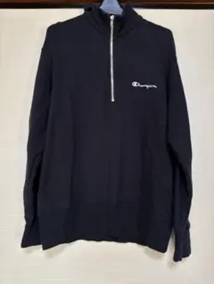 【匿名配送】Champion ブラック ハーフジップ トレーナー Lサイズ