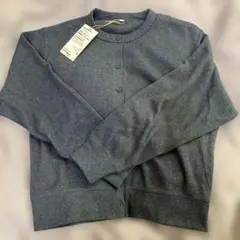 無印良品　ワッフル編みクルーネックカーディガン M