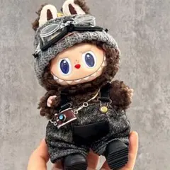 ぬい服 ぬいぐるみ服 ラブブ 着せ替え 5点セット LABUBU グレー