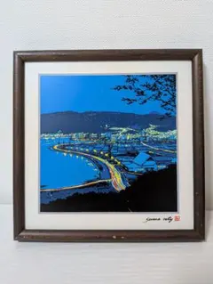 SatoSato　あさのたかを　タイルアート　諏訪市　諏訪湖　夜景 信州・安曇野で山岳風景を描く～あさのたかを「タイルアートの