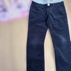 ダークネイビー コーデュロイ ストレートパンツ140キッズ