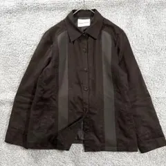 CHARGE レナウン　シャツジャケット　スエード調　異素材　メンズライク　羽織