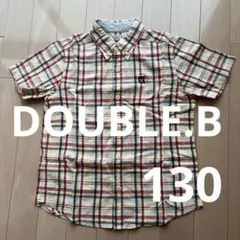 DOUBLE.B 130キッズ 半袖チェックシャツ 男の子
