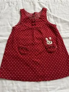 ミキハウス　ワンピース　90cm ジャンパースカート　赤