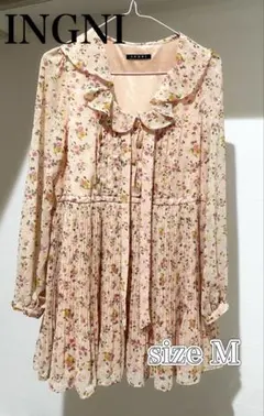美品　INGNI 花柄　ミニワンピース　ピンク