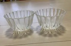 2個ペア‼️昭和レトロ　ガラス　サラダ　デザートボウル