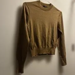 No.244 vermeil par ienaゴールドクルーネックラメ入りニット
