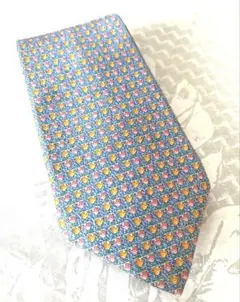 BVLGARI ブルガリ ネクタイ シルク100% 柄もの 薄いブルー