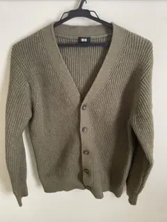 UNIQLO オリーブ Vネック カーディガン S