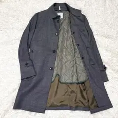 美品 ノーリーズ ライト ステンカラーコート M 黒系 ベルト ライナーのサムネイル