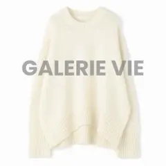 GALERIE VIE ファインウール クルーネック プルオーバー ホワイト