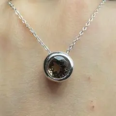 天然石ネックレス　スモーキークォーツ　茶色　高透明　8mm SV925