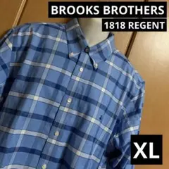 BROOKS BROTHERS 1818 REGENT 水色チェック柄　シャツ
