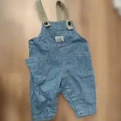 ストライプ コットン オーバーオール