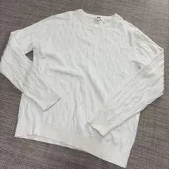 ユニクロ　メンズ　白　セーター　Mサイズ