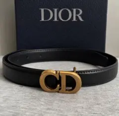 な*こ様 Christian Dior CDロゴバックル ベルト ブラック 即日のサムネイル