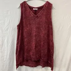 ZENANA ダークレッド ノースリーブ L