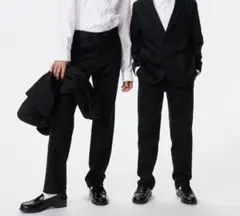 美品✦ユニクロ／ネイビー120サイズ・ジャージーパンツフォーマル裾上げ補正あり