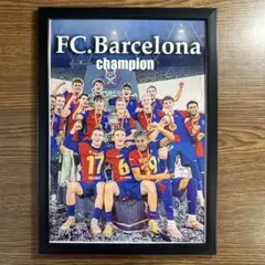 FC Barcelona ラリーガ　champion フレーム　A4 パロディー