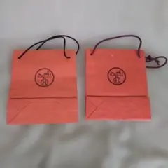 HERMES オレンジ ショップ袋 2枚セット