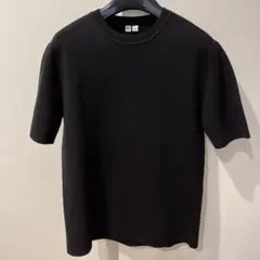初期ユニクロU ミラノリブクルーネックセーター ブラック L ③