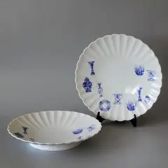 深川製磁 ブルーチャイナ 菊割 フリル 中皿 5枚 深川製磁 ブルーチャイナ 菊割 フリル 中皿 5枚セット - メルカリ