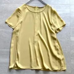 美品＊セオリーリュクス 半袖 ブラウス イエロー 落ち感 上品 洗える