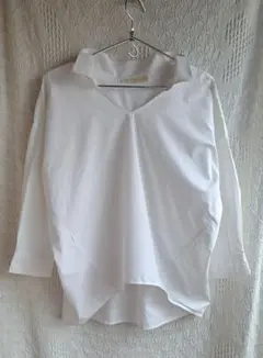 イエナ　SLOBE IENA　白　スキッパーシャツ　綿