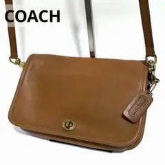 【希少】COACH オールドコーチ グラブタンレザー ショルダーバッグ ブラウン