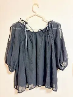 【MAJESTIC LEGON】シースルー オフショルダー シャツ
