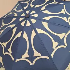 【新品未使用】COACH 折りたたみ傘 ノベルティ ネイビー シグネチャー柄