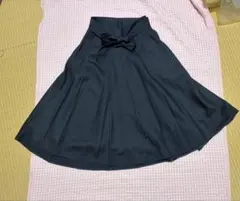 Green label relaxingネイビー フレアスカート リボン付きのサムネイル
