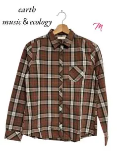 earth music＆ecology トップス　チェック柄　シャツ　M