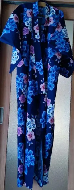 浴衣 紺色 　花柄