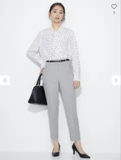 PLST プラステ リネン ブレンド スティック パンツ M センタープレス