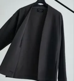 ノーカラーカーディガン