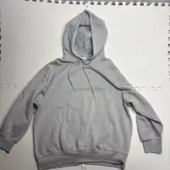 グレー フード付き スウェットパーカー