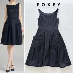 FOXEY スクエアカット ノースリーブ ワンピース メッシュのサムネイル