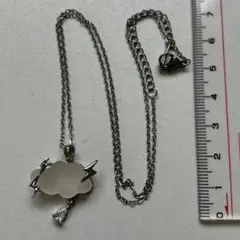 シルバー 雲 雷 雫 ネックレス