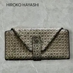 HIROKO HAYASHI 亀甲羅 型押し 牛革 長財布 グリーン - メルカリ