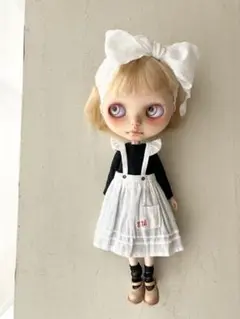 サロペスカート　白　ブライスアウトフィット　ネオブライス　アイシードール