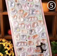 3.ボンボンドロップシール　アニマルシリーズ　【モルモット＆ウサギ】新作　つや感