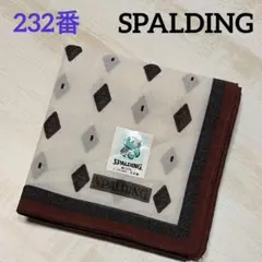 232番　スポルディング　ハンカチ　未使用　アイボリー　日本製　送料込みのサムネイル