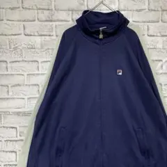 フィラ ジャージ　トラックジャケット　ネイビーXL ロゴ刺繍86
