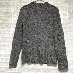 UNIQLO ユニクロ　モックネック　白黒ミックスカラー　ニットセーター　XL