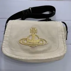 【廃盤品】ヴィヴィアン オーブロゴ キャンバス エッジウェア ハンドバッグ 白系 廃盤品】ヴィヴィアン オーブロゴ キャンバス エッジウェア