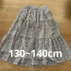 ブランシェス ヒョウ柄ロングフレアスカート 裏地付き XXL