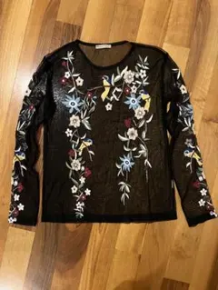 ZARA 刺繍シアーカットソーのサムネイル