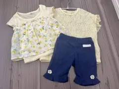 tête-à-têteイエロー 花柄Tシャツ セット　黄色80.90センチ