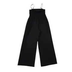 GU カットソーベアキャミソールサロペットパンツ ブラック ストレッチ